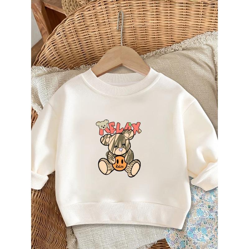Kids Crewneck Sweatshirt, Bright Color Print, Spring Autumn Casual Tops 110