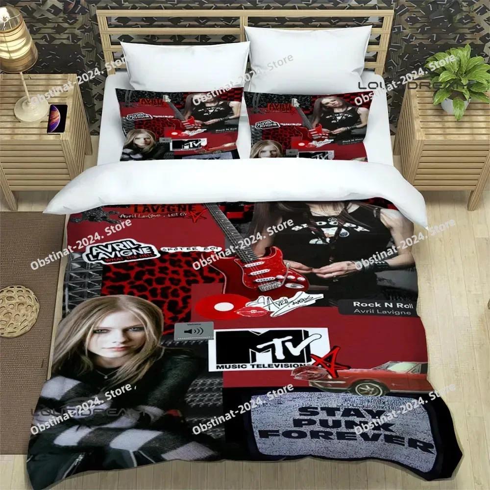 Jessica Chen Unisex Singer Avril Lavigne Printed Bedding Sets Exquisite Bed Supplies Set Duvet Cover Bed Comforter Set Bedding Luxury Birthday Gift