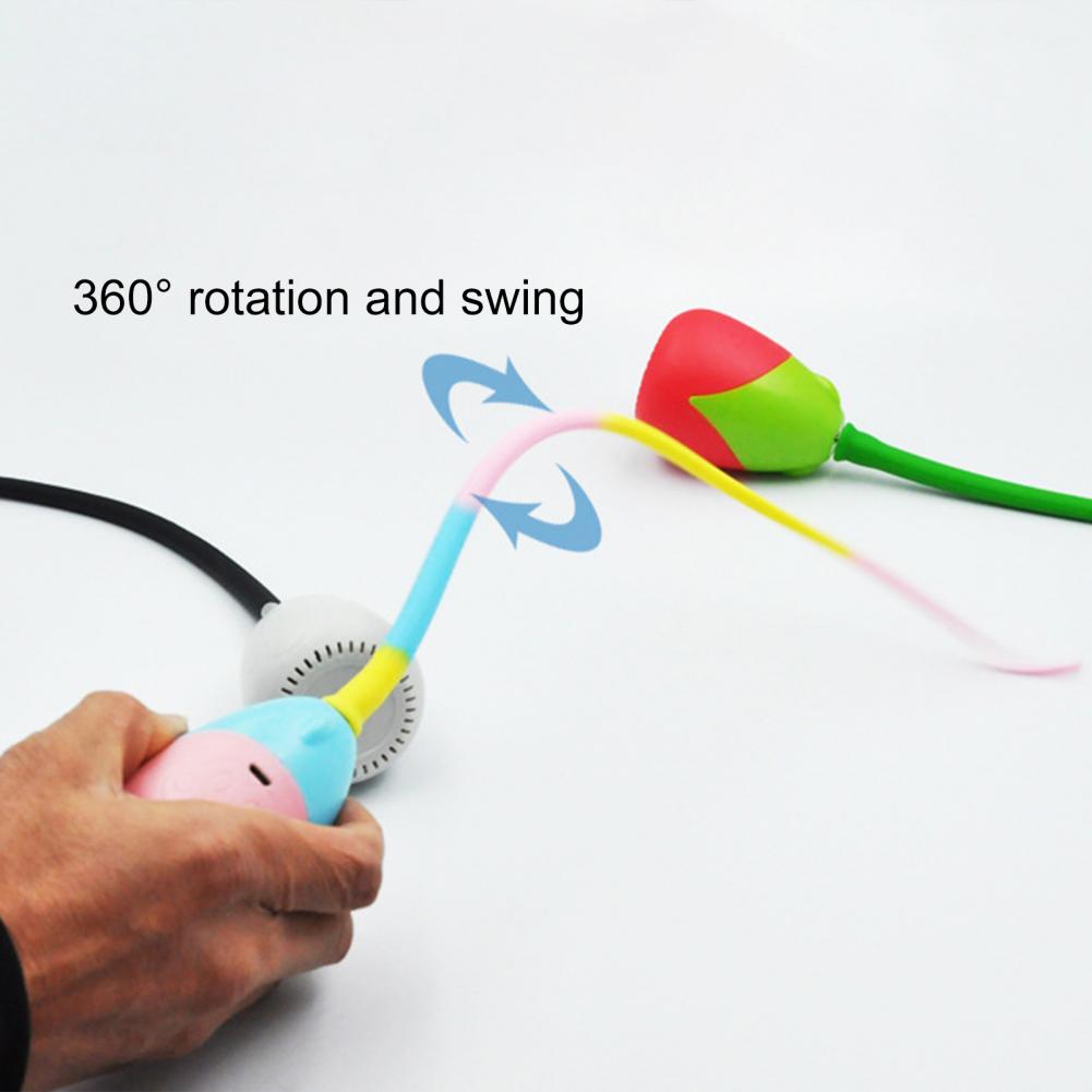 Intelligent Cat Teasers Cat Toy Rechargeable Cat Wand Toy for Indoor Cats Electronic Automatic Silicone Tail Teaser Toy