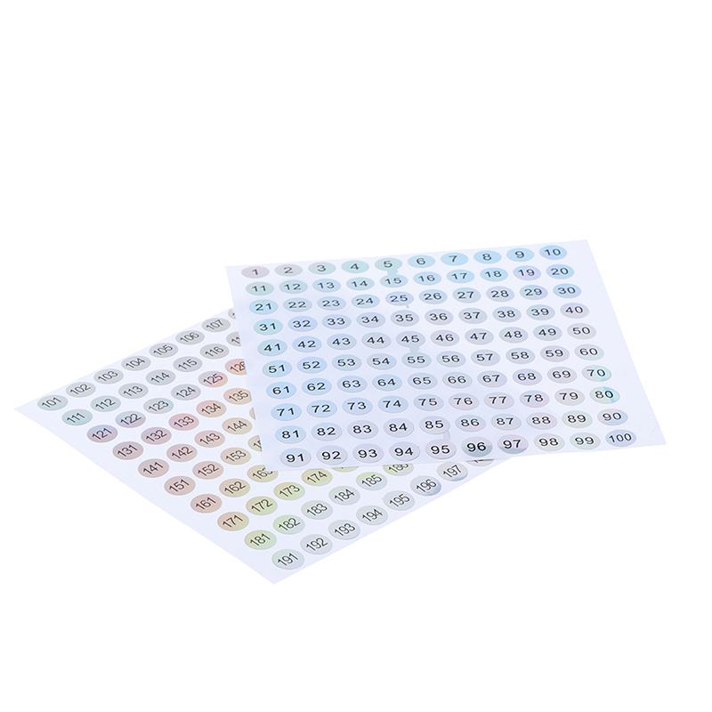 Etiquetas a laser à prova d'água número 1-200 adesivos esmalte batom etiquetas numéricas