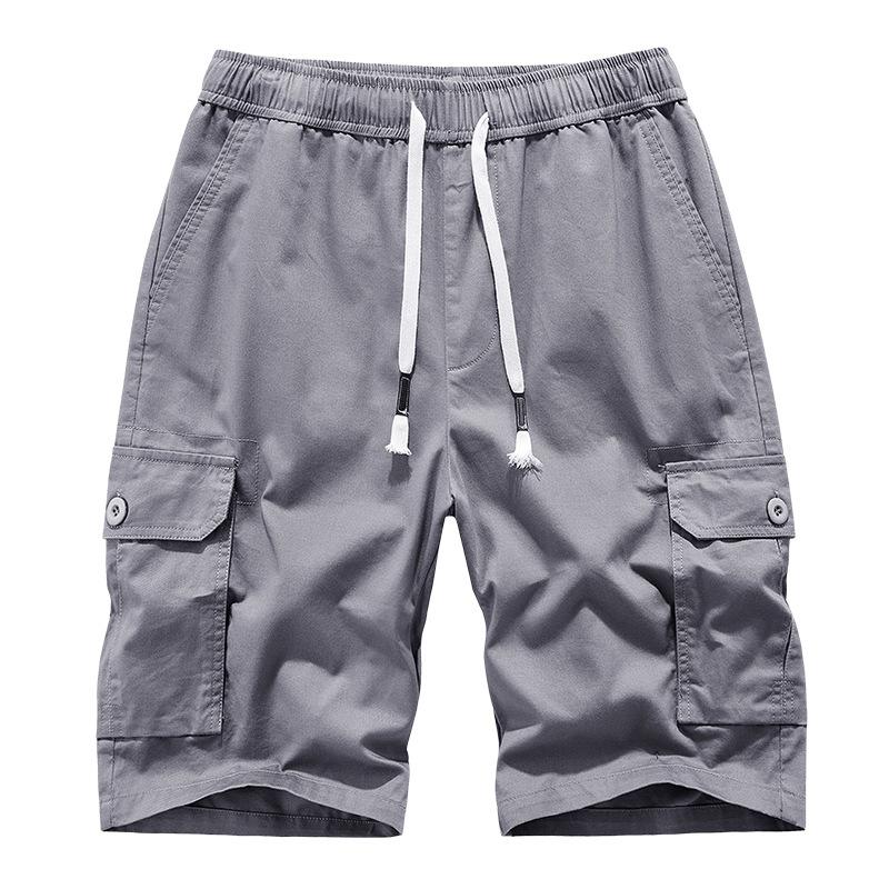 Tooling Shorts Men s Large Size Cott Casual Pants Sports S серый