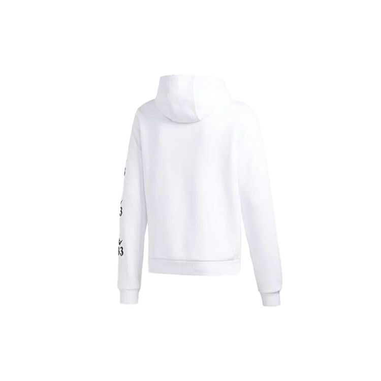 Adidas Originals Trefoil Print Fleece-Lined Hoodie Men Hoodie White EC7321