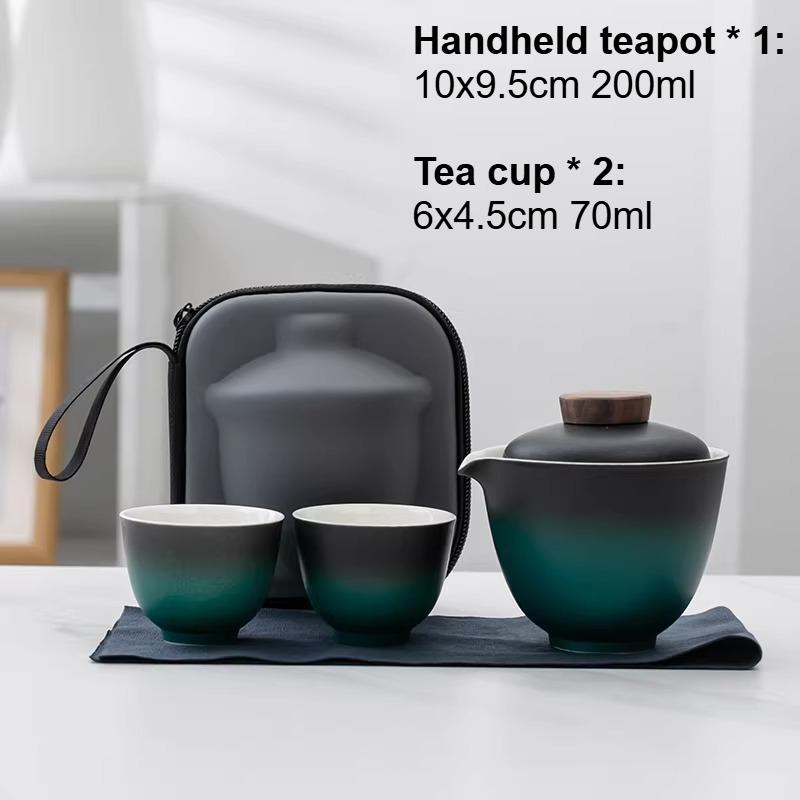 

Water Drop Shaped Quick Cup 1 Pot 2 Cups Travel Teaware Custom Teapot and Cup Set Portable Beauty Tea Set with Storage Box