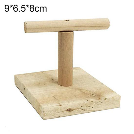 Pet Bird Parrot Wooden Stand Perch Playground Platform Cage Chew Playing Toy