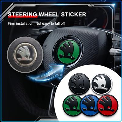 1 Stuk 43mm 5 Kleuren Optioneel Stuurwiel Naaf Sticker Glanzend Hars Vogel Logo Vervangende Decal Auto Interieur Modificatie Accessoires