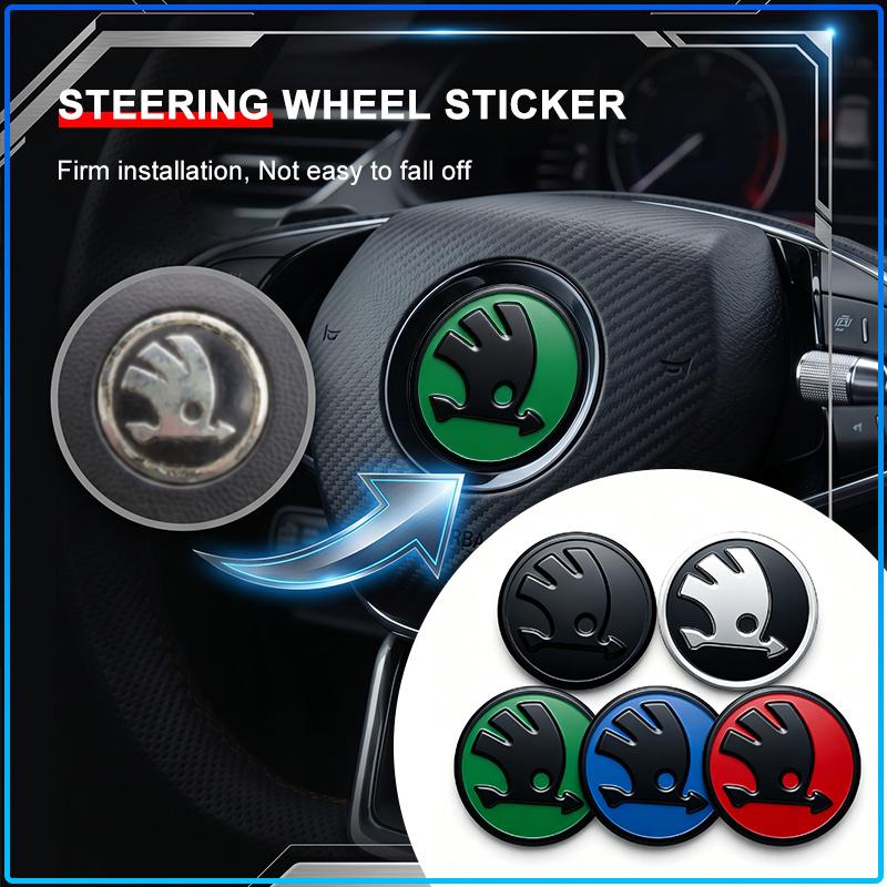 Car Steering Wheel Sticker Badge Decoration Auto Accessories For Skoda Octavia MK2 MK1 2 3 A5 A7 A8 Fabia Karoq Superb Rapid Kamiq Scala