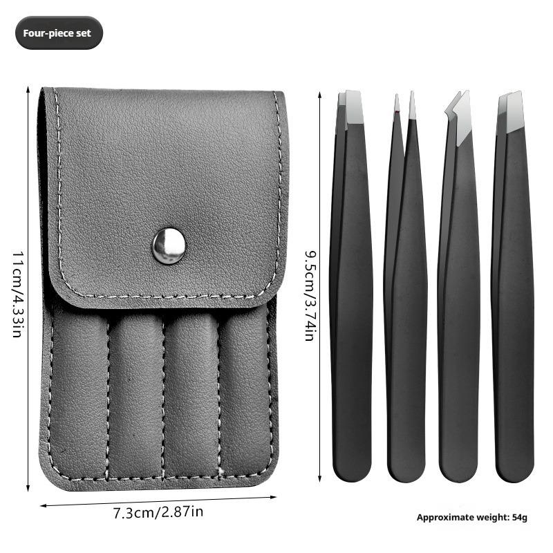 4 PCS Stainless Steel Eyebrow Clippers Set Hair Removal Forceps Oblique And Straight Mouth Eyebrow Trimming Clip Beauty Tool