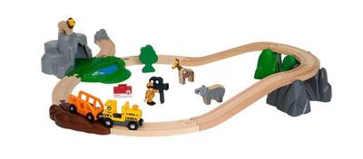 BRIO Zestaw Przygoda w Safari [26 elementów] 33960, Wiek 3+ [Zabawka, Drewniana Zabawka, Drewniany Tory, Zestaw Torów, Prezent] (Urodziny/Boże Narodzenie)]