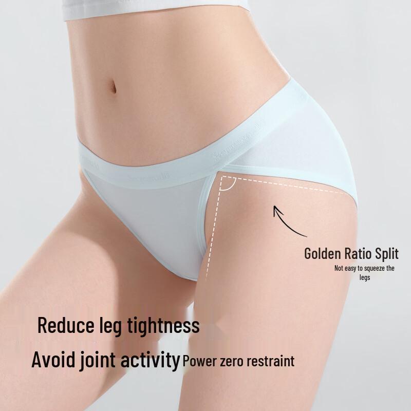 SecretWorld Women's High-Cut Low-Rise Antibacterial Cotton Briefs