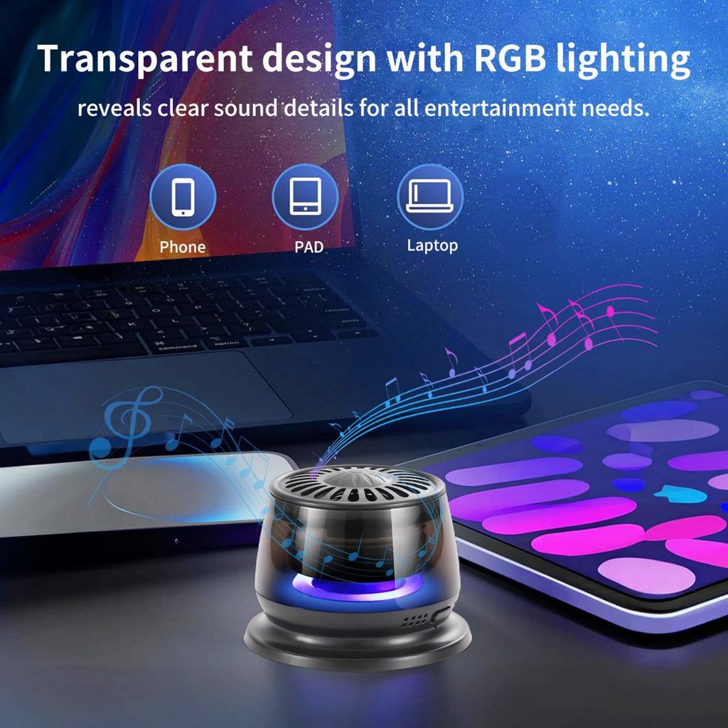 Portable Bluetooth-compatible Speaker LED Lighting Magnetic Speaker Mini Sound Box Phone Holder for Outdoor Travel Party