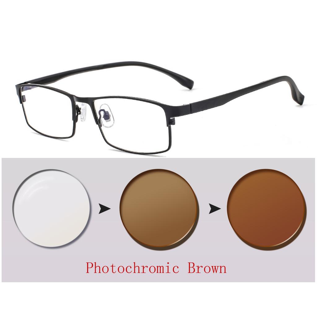 Metal Alloyalloy Photochromic Myopia Eyeglasses Women Men Prescription Spectacles Eyewear +0.5 +0.75 +1 +1.25 +1.5 +2 +2.5 +3.0+