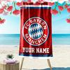 Custom Name Bayern Munich Print Beach Towel, Large Soft Quick Dry Towel for Beach Camping Swimming