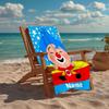 Custom Name Ultra-Soft Beach Towel with Plim Plim Theme,Ideal for Pool - Camping, Diving - Perfect Travel Essential, Vibrant Beach Towel.