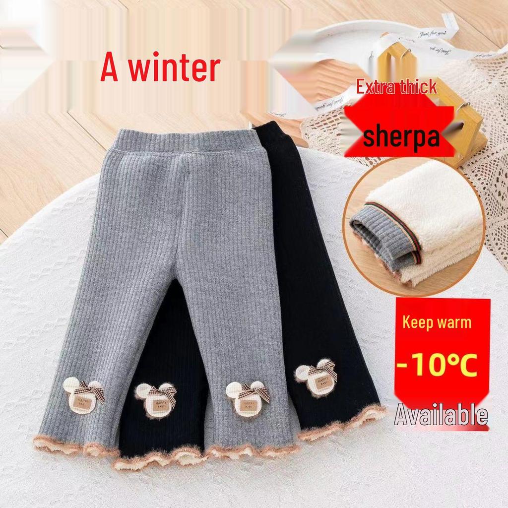 Extra dicke, fleecegefütterte Mädchenleggings – Hohe Taille, kuschelige Winterbekleidung