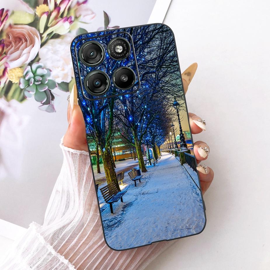 For Motorola Moto G77 5G Case XT2621-4 Luxury Flowers Painted Cover Soft Silicone Case For Moto G67 G 77 MotoG67 MotoG77 5G Bags
