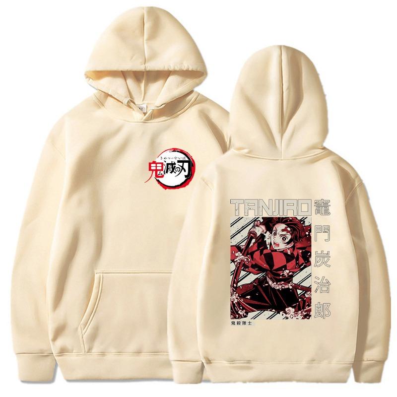 Japanese Animation Kamado Tanjirou Hoodies Women Men Long Sleeve Hooded Sweatshirts Unisex Y2K Street Fashion Clothing