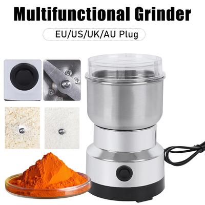 Electric Coffee Grinder Stainless Steel Spice Pepper Grinder Household Grain Grinder for Spices Seeds Rice Beans Seasonings