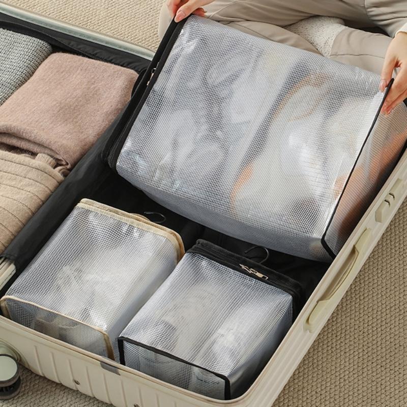 Portable Foldable Shoe Pouches For Men Women With Separate Sections Keep Footwear Clean During Trip And Daily Organization