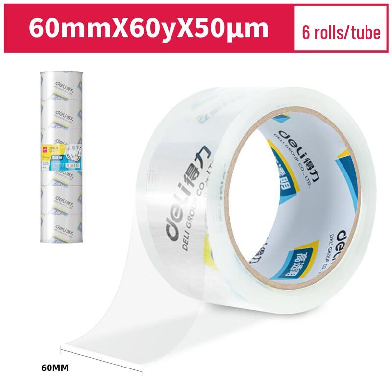 Deli 60mm Clear Packing Tape