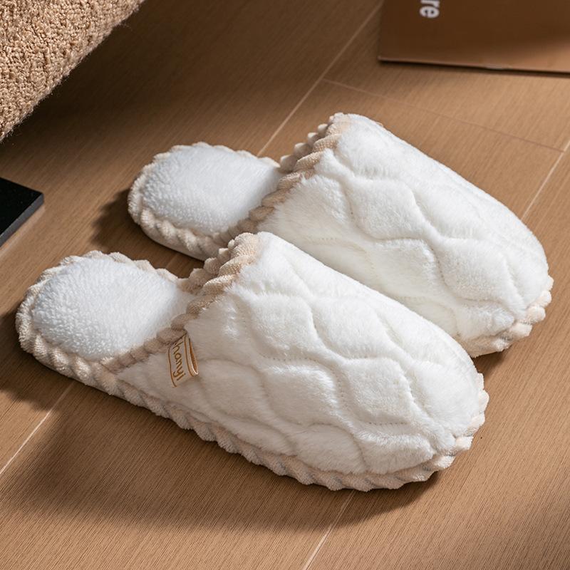 Cotton Slippers for Women In Winter, Suitable for Home Use In Spring and Autumn, Warm and Non Slip Indoors, with Plush Fur for Men