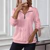 New Autumn and Winter Casual Lapel Zipper Long-sleeved Pocket Hoodie for Women