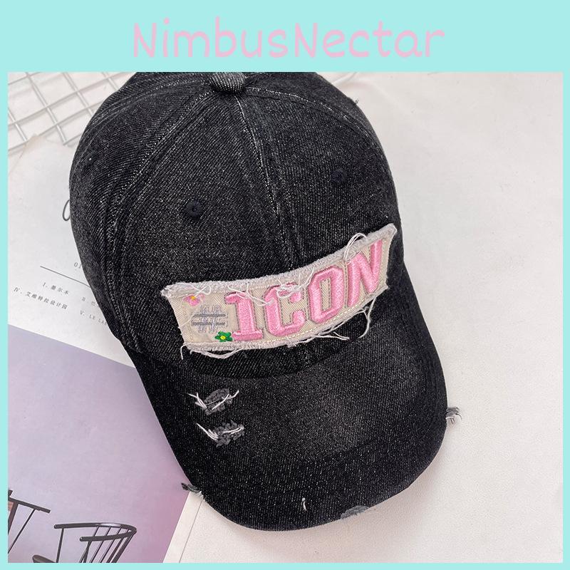 Washed Denim Retro Baseball Cap With Letter Embroidery Design For Outdoor Use