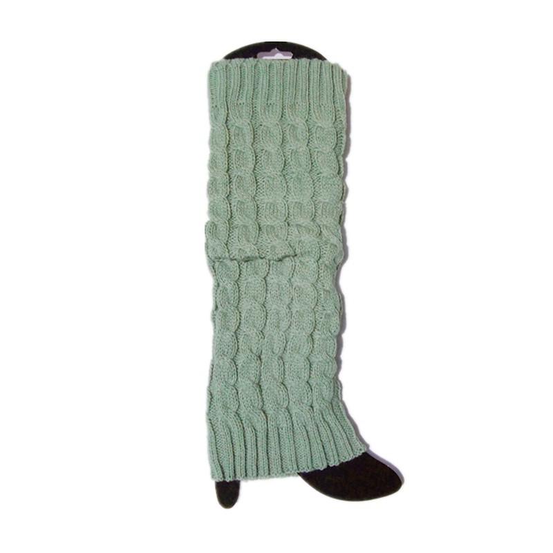Stokta 40cm Kore Tarzı Kablo Örgü Tozluklar - Sonbahar/Kış Düz Renk Yün Çoraplar.