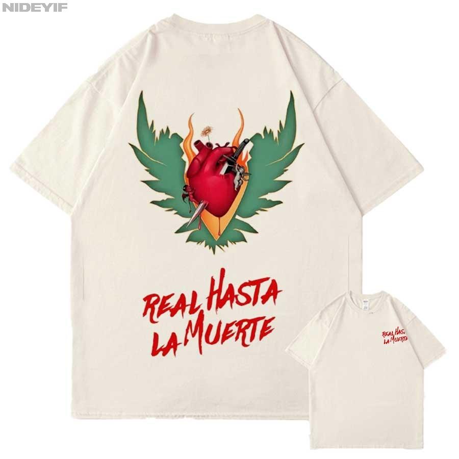 

Anuel AA Rhlm 2 Real Hasta La Muerte Graphic T shirt for Men Women Hiphop Streetwear Oversized Tops 100 Cotton TShirt 12231 S