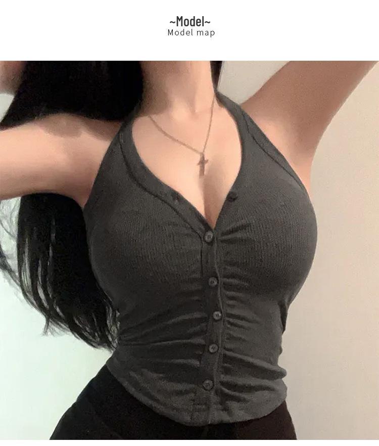 Korean Dongdaemun Slimming Sexy Halter Tank Top for Women