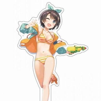 Swimsuit Party Time Hololive Vtuber Anime Figures Cosplay Acrylic Stands 15cm Model Mococo Kobo Ayame Desk Decor Standing Sign G