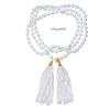 Imitation Pearls Bead Necklace Tassels Choker Elegant Fringes Neckchain Fashion Accessory for Sweaters and Waist