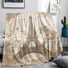 Paris Eiffel Tower Print Flannel Blanket, High quality Comfortable for All Seasons, Home Decor, Warmth and Comfort, Perfect for Christmas Gifts85