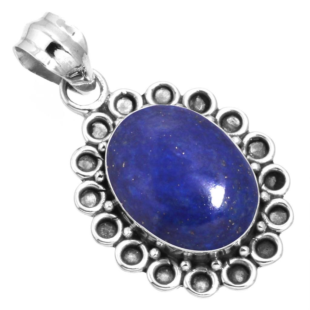 925 Sterling Silver Pendant Women Gemstone Handmade Jewelry Halloween Gift Blue Green Purple Copper Turquoise Pearl Lapis Mother Of Pearl Costume