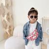 Stylish Ins Korean Childrens Crossbody Bag Checkerboard Pattern Lightweight Accessory