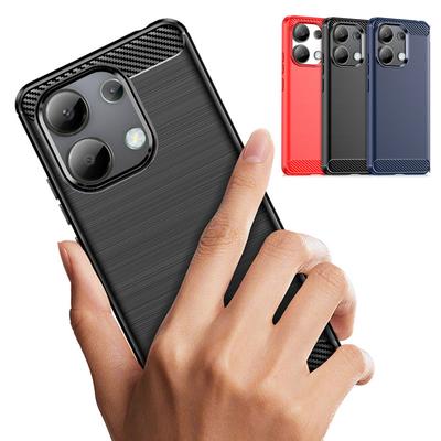 Carbon Fiber Texture TPU Case pro Xiaomi Redmi Note 13 Pro 5G Note 12 12S 11 11S 11T 10 10S Ochranný kryt Funda Coque
