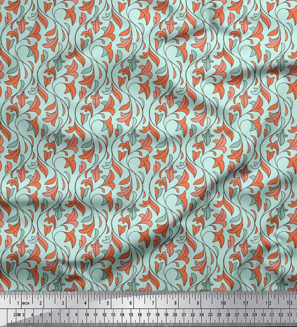 

Soimoi Grey Японська креп-сатин Тканина для художнього листя та квіткового декору Тканина з принтом 42 дюйми 42 Inch Wide - Poly Crepe зелений