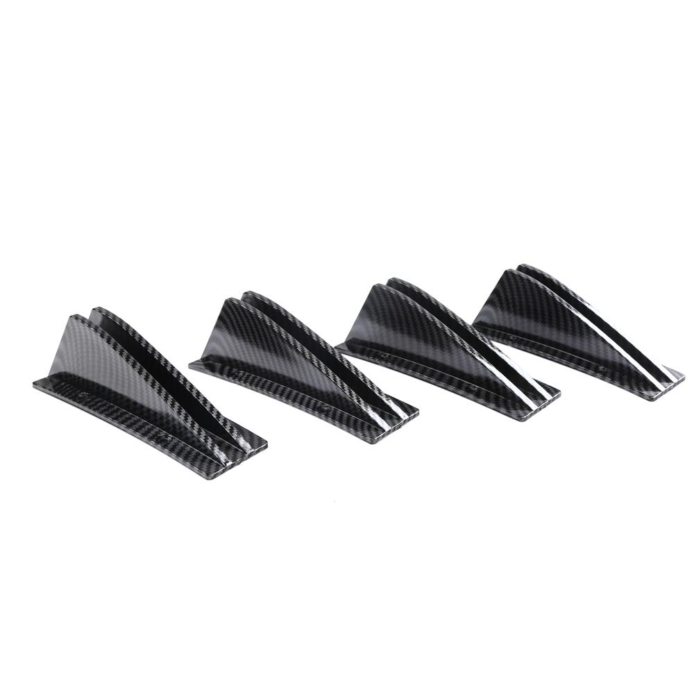 4x Car Rear Bumper Spoiler Lip Diffuser Carbon Fiber Style Anti-collision Trim