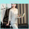 Chinese Style Sleepwear Set With Polyester Fabric For Women Home Lounge Summer Comfort