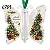Hanging Holiday Decorations Butterfly Cash Gift Ornament, Christmas Money Holder Decor with Acrylic Ornaments Festive Print, Tree Pendant for Surprise