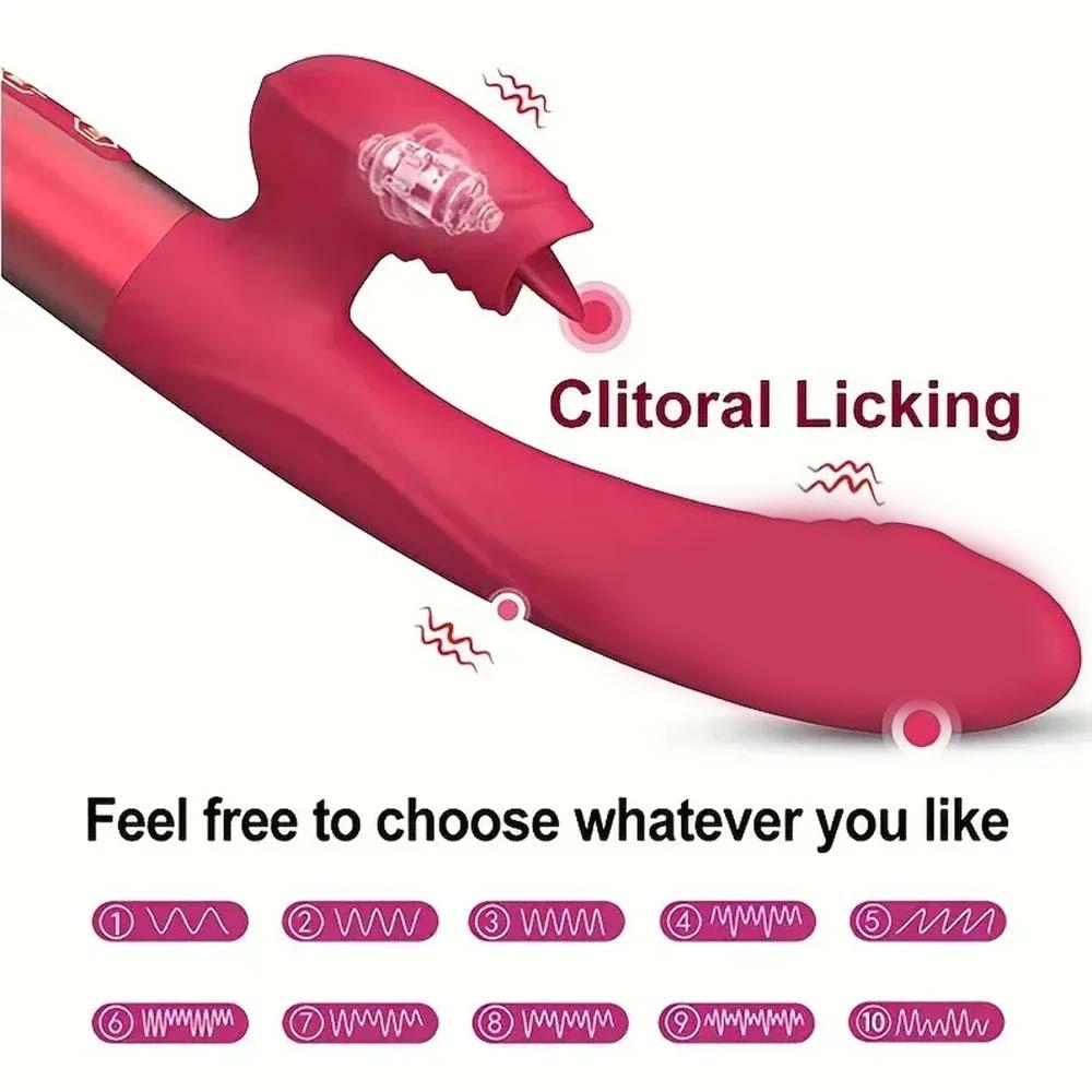 Powerful Vibrator for Women with Tongue Licking Clitoris Stimulator Female Masturbation G Spot Dildo Adults Goods Sex Toys 18+