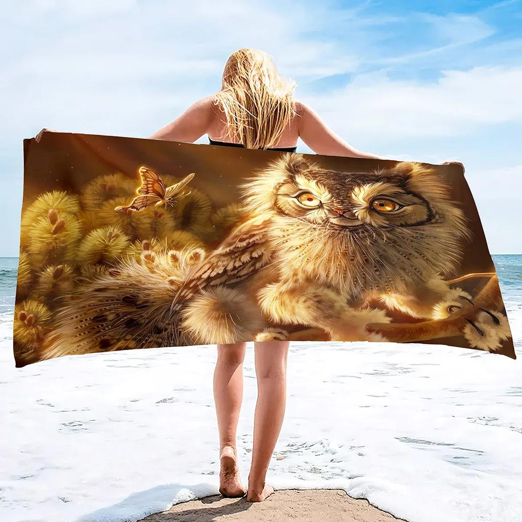 Owl Beach Towels,Snowy Owl Adult Beach Towel Light Absorbent Blanket Towel,Soft Bath Towel,Suitable for Beach Swimming Pool