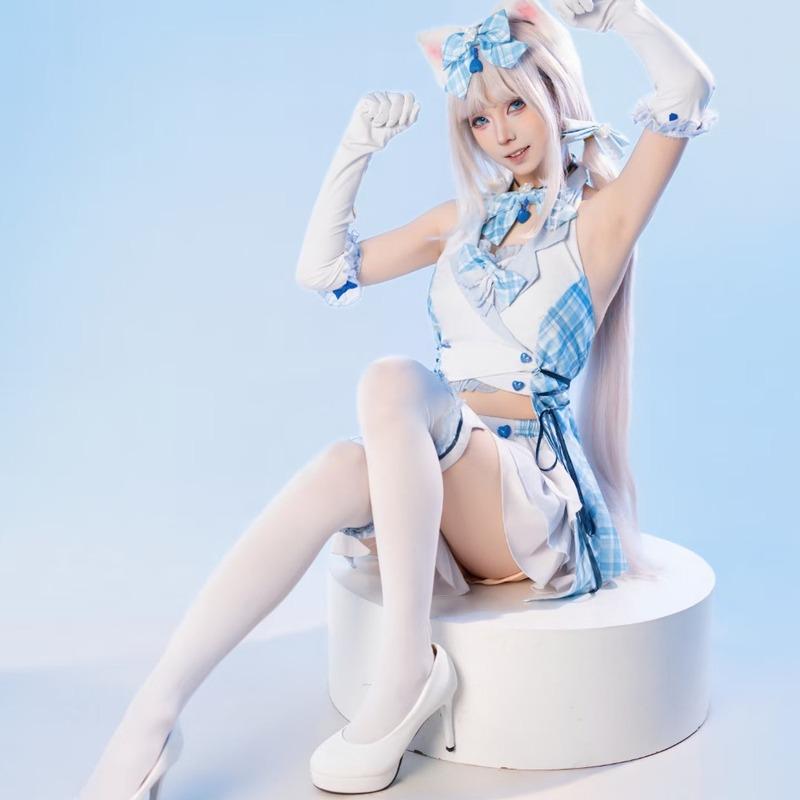 NEKOPARA Chocola Vanilla Cute Soft Girl Lolita Dress Cosplay Costume Full Set Women Anime Halloween Comic Con Carnival Outfit
