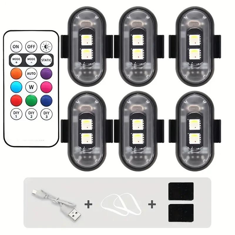 Car Strobe Light 8Color Remote Motorcycle Flash Led Anti-collision Warning Lamp Waterproof Wireless Remote Control For Car Bike