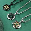 Osmiboký Hvězdný Pendant z Nerezové Oceli Geometrický Trend Univerzální Pánský Pendant z Titanové Oceli