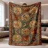 1pc Latest Flannel Blanket | Soft Warm Vintage Patchwork with Geometric Cartoon Animal Print, All-Season Cozy Throw for Sofa, Bed, Car, Office, Campin