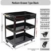 Compact Three-Layer Mobile Tool Cart for Auto Repair and Storage