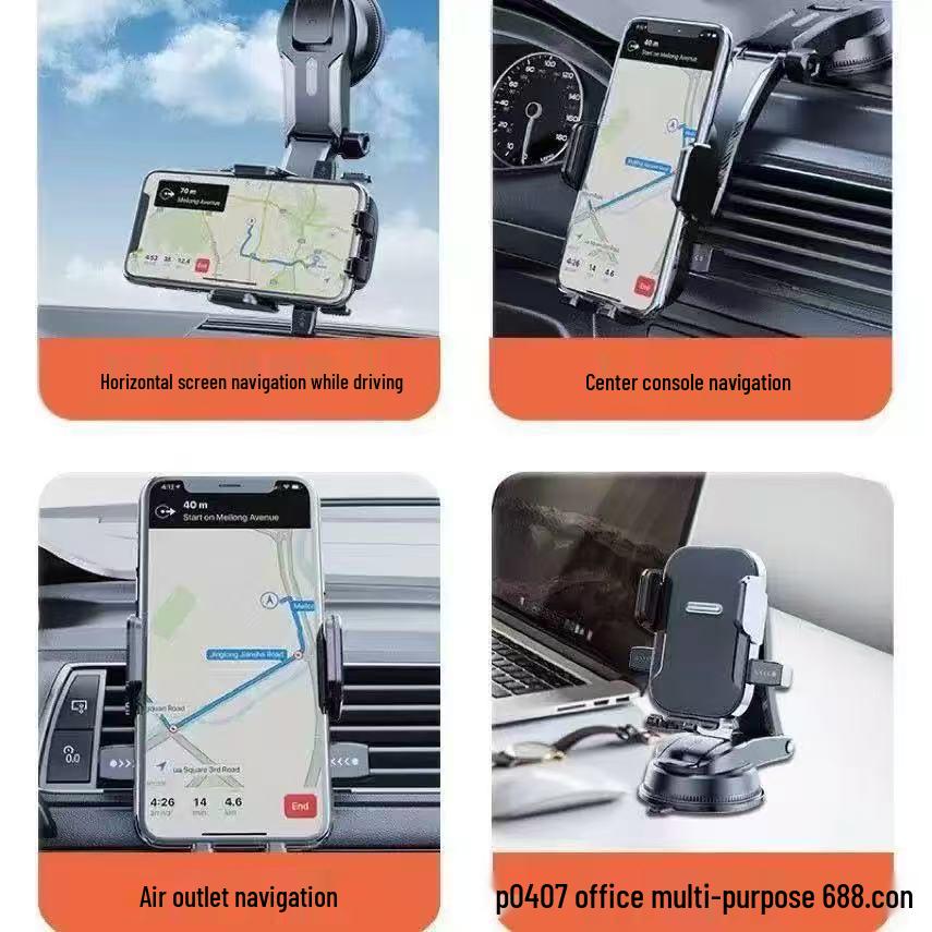 Luxuriöser einziehbarer, drehbarer Autotelefonhalter mit Saugnapf für die Mittelkonsole