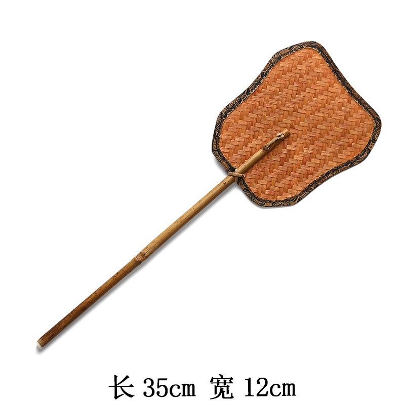 Handmade bamboo cool stove fan, Japanese tea ceremony retro old lacquer stove fan, tea stove mini bamboo fan