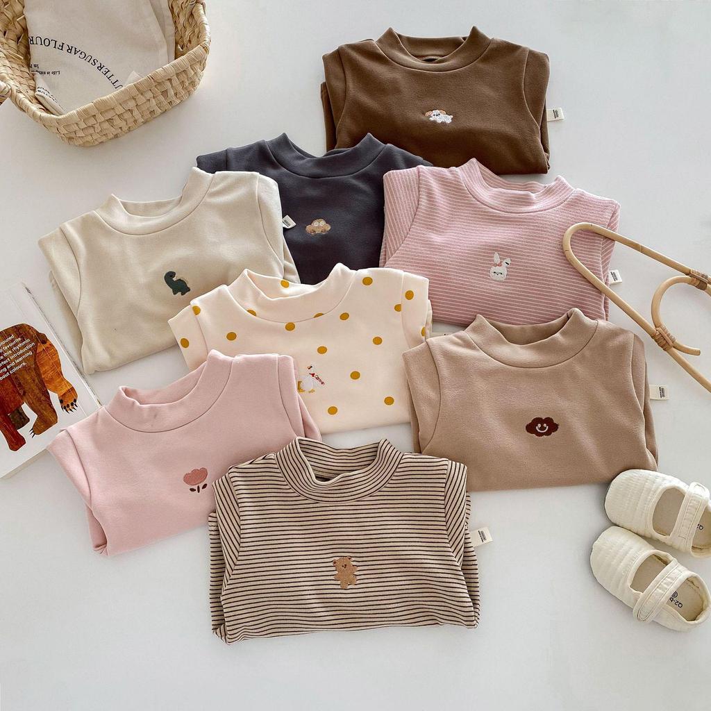 Children's Winter Cartoon Base Layer Outfit, Ages 0-5, Fashionable Korean Innerwear for Boys and Girls, Model AY648.