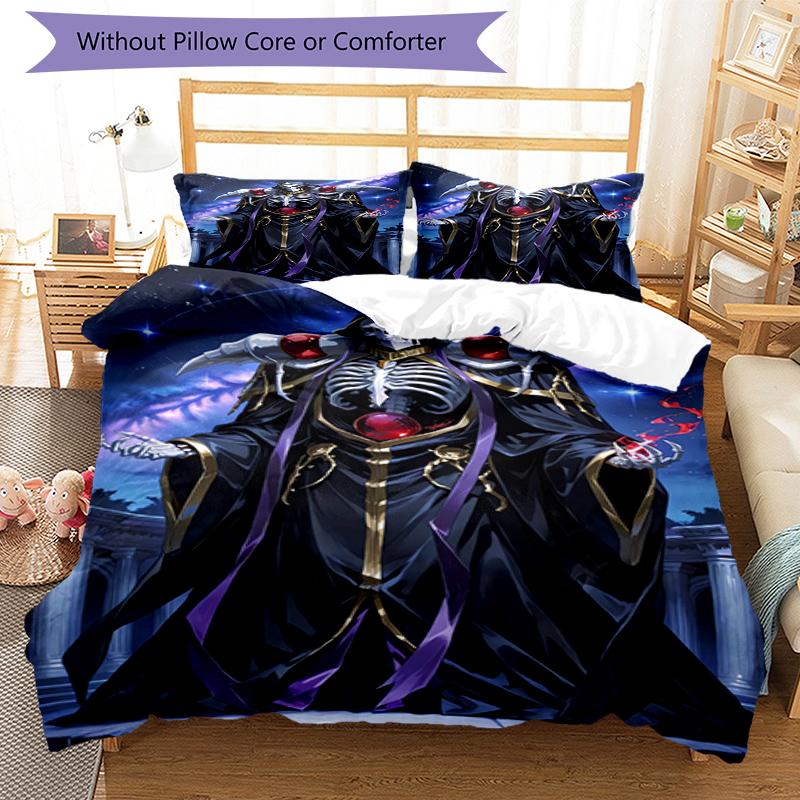 3pcs Overlord Bedding Set Duvet Cover Closure Includes 1 Duvet Cover & 2 Pillowcases, Soft and Comfortable for All Seasons.